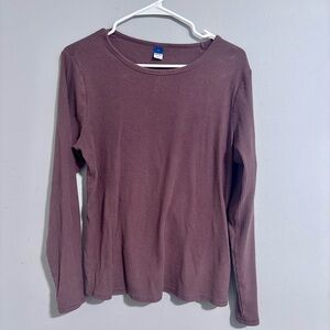 Old Navy Ribbed Long Sleeve Top - Dusty Rose